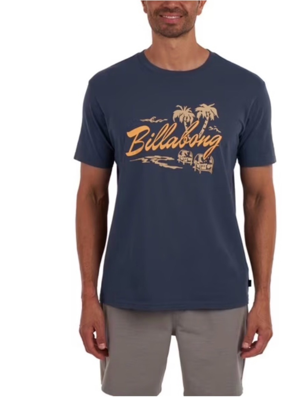 NWT Billabong Men's Grey Graphic Logo Tee